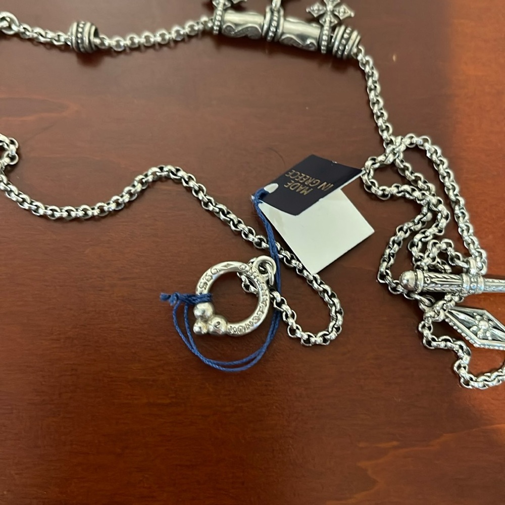 *Price Firm* Konstantino Sterling Silver Triple Cross / Sword Necklace 20” Chain - Picture 8 of 12